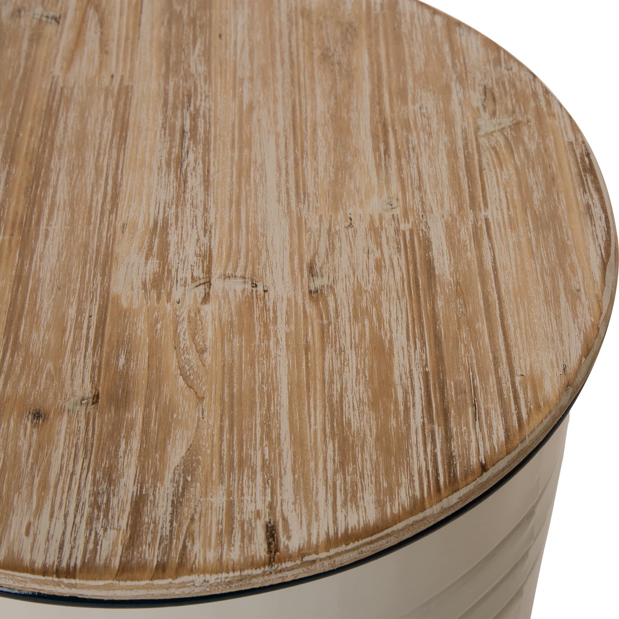 Glitzhome® Farmhouse Metal Enamel Storage Stool Set